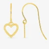 Boucles d'oreilles crochets cœur en or jaune 375‰ SO OR