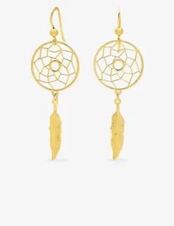 Boucles d'oreilles crochet attrape-rêve plaqué or SO OR