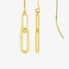 Boucles d'oreilles crochet rectangles arrondis or jaune 375‰ SO OR