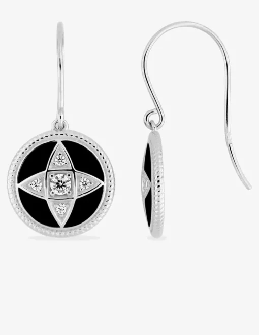 Boucles d'oreilles crochet laquées noir SO OR