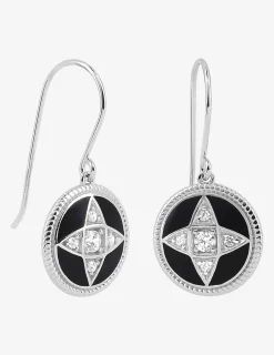 Boucles d'oreilles crochet laquées noir SO OR