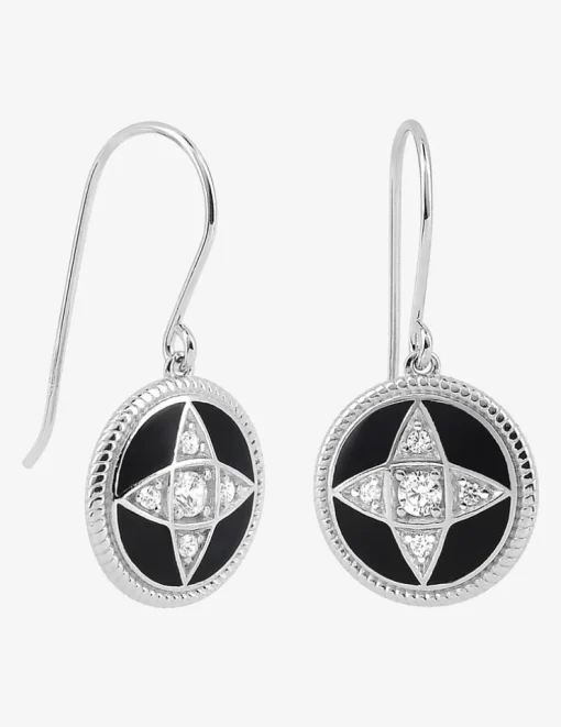 Boucles d'oreilles crochet laquées noir SO OR