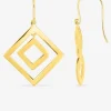 Boucles d'oreilles crochet double losange plaqué or SO OR