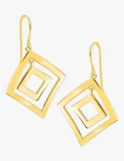 Boucles d'oreilles crochet double losange plaqué or SO OR