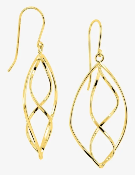 Boucles d'oreilles crochet spirale plaqué or SO OR