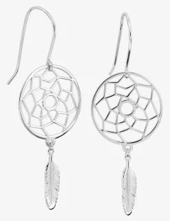 Boucles d'oreilles crochet attrape-rêve argent 925‰ rhodié SO OR