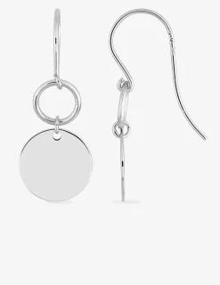 Boucles d'oreilles crochet cercle et jeton argent 925‰ rhodié SO OR