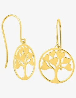 Boucles d'oreilles crochet arbre de vie cœurs plaqué or SO OR