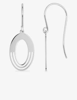 Boucles d'oreilles crochet ovale fantaisie argent 925‰ rhodié SO OR