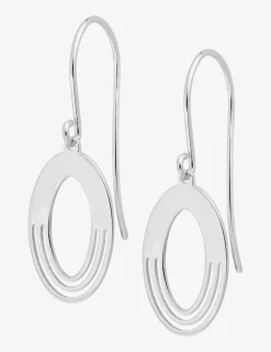 Boucles d'oreilles crochet ovale fantaisie argent 925‰ rhodié SO OR