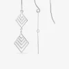 Boucles d'oreilles crochet losanges ajourés argent 925‰ rhodié SO OR