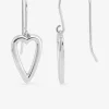 Boucles d'oreilles crochet argent 925 ‰ rhodié pendentif cœur allongé SO OR
