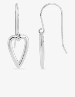 Boucles d'oreilles crochet argent 925 ‰ rhodié pendentif cœur allongé SO OR