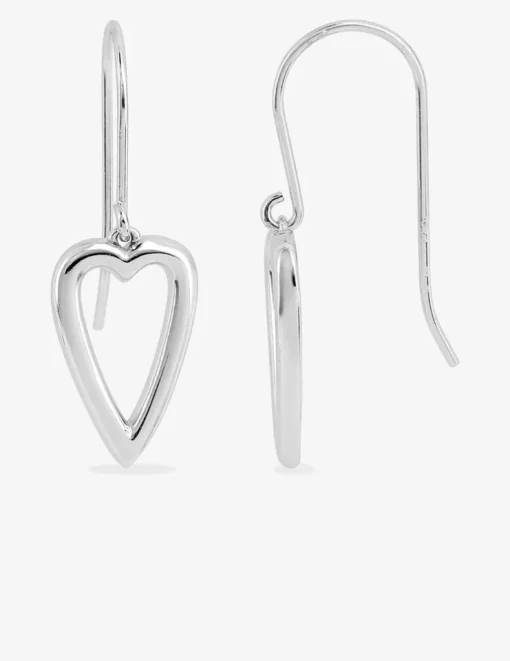 Boucles d'oreilles crochet argent 925 ‰ rhodié pendentif cœur allongé SO OR