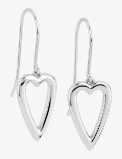 Boucles d'oreilles crochet argent 925 ‰ rhodié pendentif cœur allongé SO OR