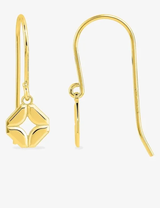 Boucles d'oreilles crochets en plaqué or motif " géométrique" SO OR