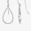 Boucles d'oreilles crochet goutte argent 925‰ rhodié et oxydes de zirconium SO OR