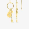 Boucles d'oreilles crochet breloques gouttes plaqué or et oxyde de zirconium SO OR