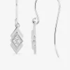 Boucles d'oreilles crochet double losange argent 925‰ rhodié et oxydes de zirconium SO OR