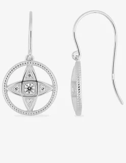 Boucles d'oreilles crochet étoile argent 925‰ rhodié SO OR
