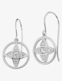 Boucles d'oreilles crochet étoile argent 925‰ rhodié SO OR
