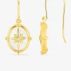 Boucles d'oreilles crochet plaqué or, ovale nacre et oxyde de zirconium SO OR
