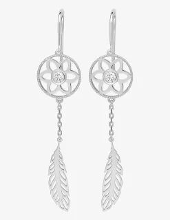 Boucles d'oreilles crochet attrape-rêve argent 925‰ rhodié et oxyde de zirconium SO OR