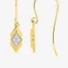 Boucles d'oreilles crochet en plaqué or, oxydes de zirconium et rhodium SO OR