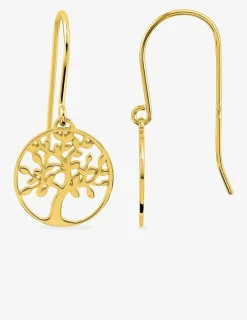 Boucles d'oreilles crochet arbre de vie plaqué or SO OR