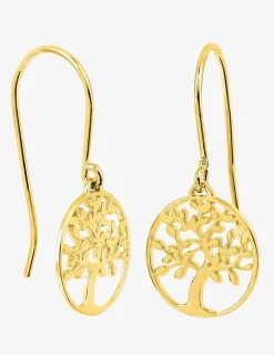 Boucles d'oreilles crochet arbre de vie plaqué or SO OR