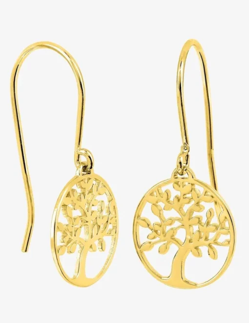 Boucles d'oreilles crochet arbre de vie plaqué or SO OR