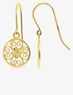 Boucles d'oreilles crochet rond 12 mm filigrane plaqué or SO OR