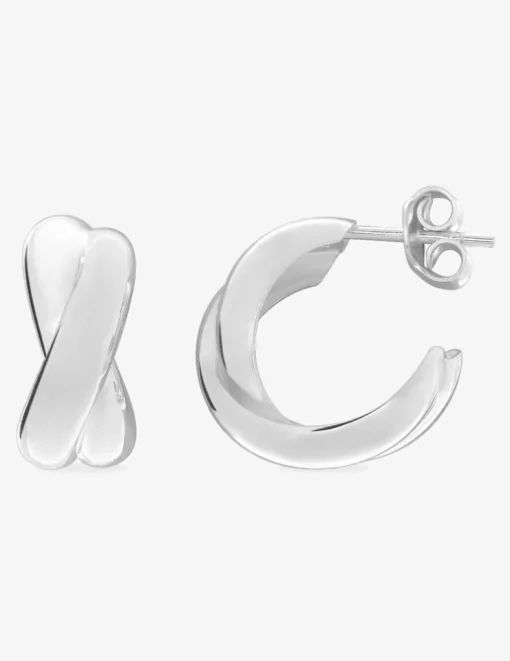 Boucles d'oreilles croisées argent 925‰ SO OR