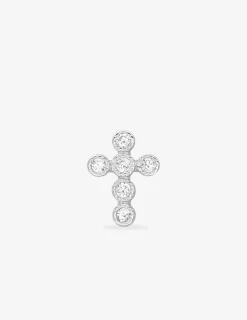 Boucles d'oreilles croix argent rhodié 925‰ avec oxyde de zirconium SO OR