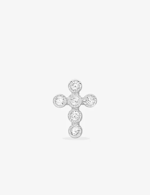 Boucles d'oreilles croix argent rhodié 925‰ avec oxyde de zirconium SO OR