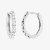 Boucles d'oreilles créoles en or blanc 375‰ diamant synthétique 0,30 ct F-VS SO OR