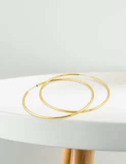 Boucles d'oreilles créoles 60 mm en or jaune 375‰ SO OR