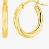 Boucles d'oreilles créoles torsadées ovales en or jaune 375 ‰ SO OR