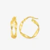 Boucles d'oreilles créoles torsadées en or jaune 375 ‰ SO OR