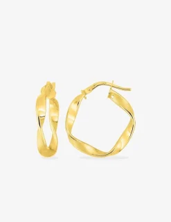 Boucles d'oreilles créoles torsadées en or jaune 375 ‰ SO OR