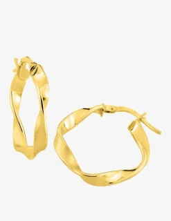 Boucles d'oreilles créoles torsadées en or jaune 375 ‰ SO OR