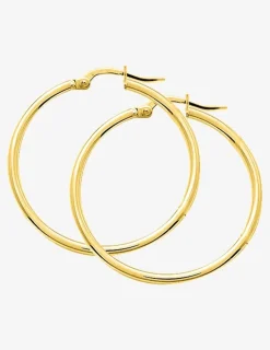 Boucles d'oreilles créoles 30 mm plaqué or fil rond 2 mm SO OR