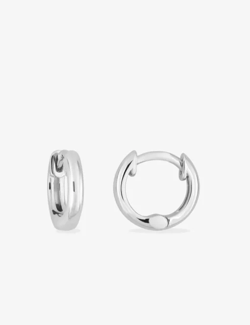 Boucles d'oreilles créoles en argent rhodié 925‰ 9 mm SO OR