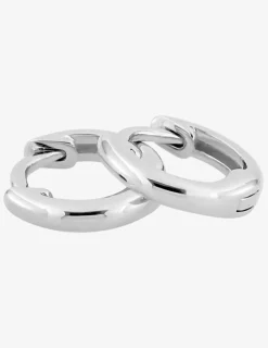 Boucles d'oreilles créoles en argent rhodié 925‰ 9 mm SO OR