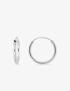 Boucles d'oreilles créoles or blanc 375 ‰ 10 mm SO OR