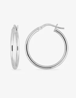 Boucles d'oreilles créoles 20 mm en or blanc 375‰ SO OR
