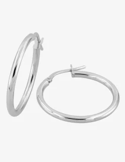 Boucles d'oreilles créoles 20 mm en or blanc 375‰ SO OR