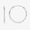 Boucles d'oreilles créoles diamantées en or blanc 375 ‰ SO OR