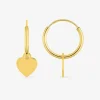 Boucles d'oreilles créoles à motifs coeur amovibles or jaune 375‰ SO OR