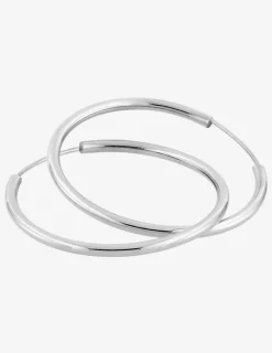 Boucles d'oreilles créoles 25 mm en or blanc 375‰ SO OR